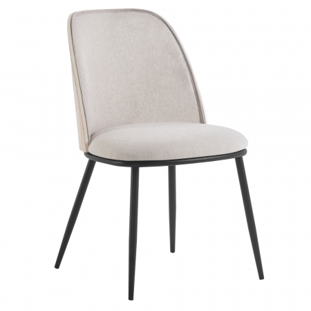 Scaun de sufragerie, bej-maroniu/lemn natural/negru, VUDIA [1]