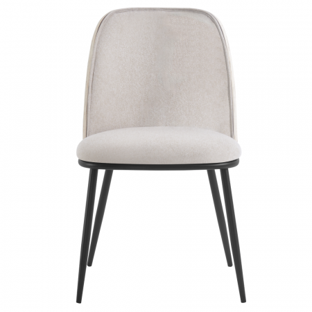 Scaun de sufragerie, bej-maroniu/lemn natural/negru, VUDIA [2]