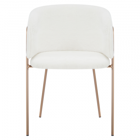 Scaun de sufragerie de design, alb Ivory/rose gold roz cromat, [1]