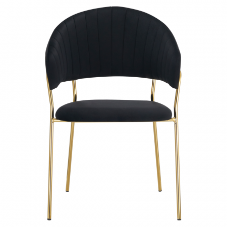 Scaun de sufragerie de design, material Velvet negru/gold crom auriu, DASMIN TIP 1 [3]