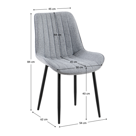 Scaun de sufragerie, gri deschis/negru, ZAJRA [6]