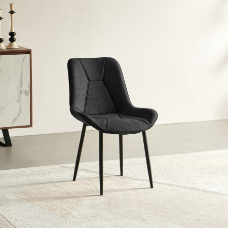 Scaun de sufragerie, gri închis/negru, DELTA [5]