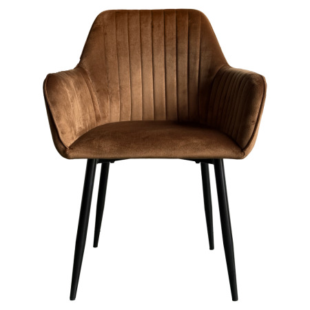 Scaun de sufragerie, ţesătură maro Velvet/negru, ZIRKOS NEW [1]