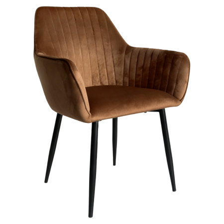 Scaune living/dining - Scaun de sufragerie, ţesătură maro Velvet/negru, ZIRKOS NEW