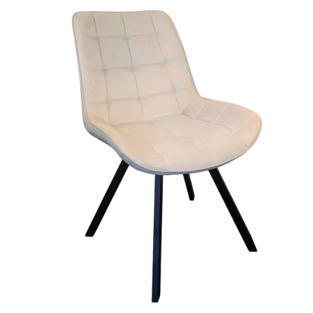 Living - Scaun de sufragerie, ţesătură Velvet bej/negru, SAMIRA