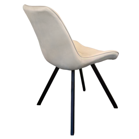 Scaun de sufragerie, ţesătură Velvet bej/negru, SAMIRA [7]