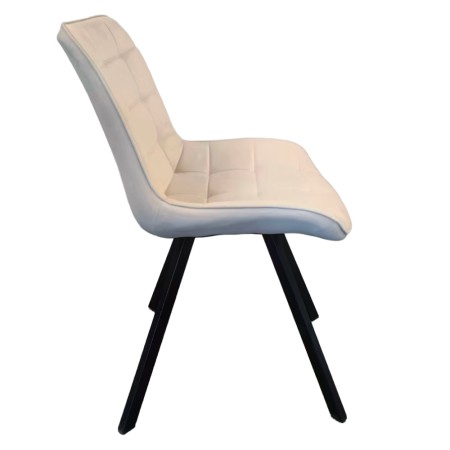 Scaun de sufragerie, ţesătură Velvet bej/negru, SAMIRA [5]