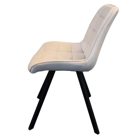 Scaun de sufragerie, ţesătură Velvet bej/negru, SAMIRA [6]