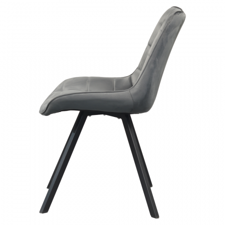 Scaun de sufragerie, ţesătură Velvet gri închis/negru, SAMIRA [7]