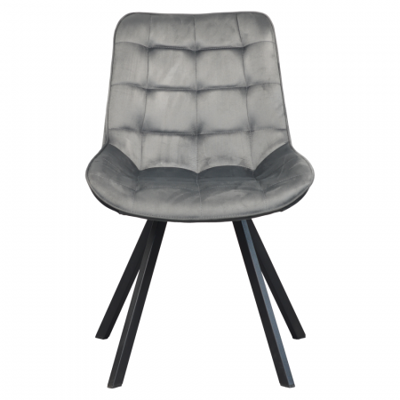 Scaun de sufragerie, ţesătură Velvet gri închis/negru, SAMIRA [2]