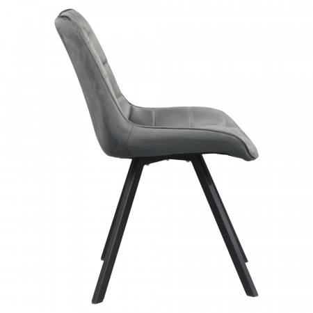 Scaun de sufragerie, ţesătură Velvet gri închis/negru, SAMIRA [3]