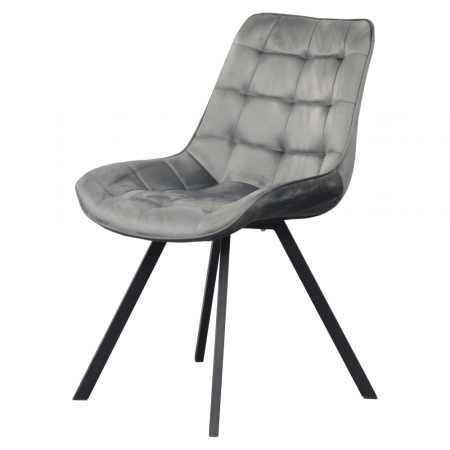 Scaun de sufragerie, ţesătură Velvet gri închis/negru, SAMIRA [8]