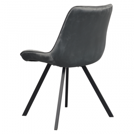 Scaun de sufragerie, ţesătură Velvet gri închis/negru, SAMIRA [6]