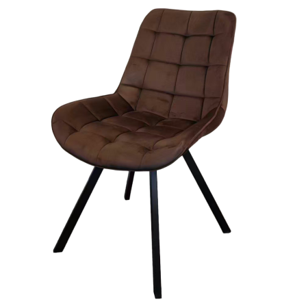 Scaun de sufragerie, ţesătură Velvet maro închis/negru, SAMIRA [2]