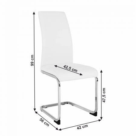 Scaun dining, alb / crom, VATENA [13]