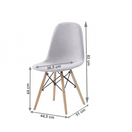 Scaun dining, gri deschis, DARELA NEW [1]