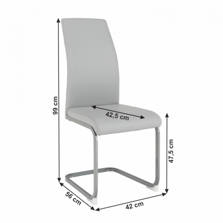 Scaun dining, gri deschis / gri, NOBATA [13]