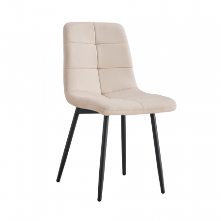 Bucatarie - Scaun dining, material bej Velvet / metal, DAMIA TIP 1