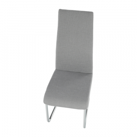 Scaun dining, material textil gri/crom [12]