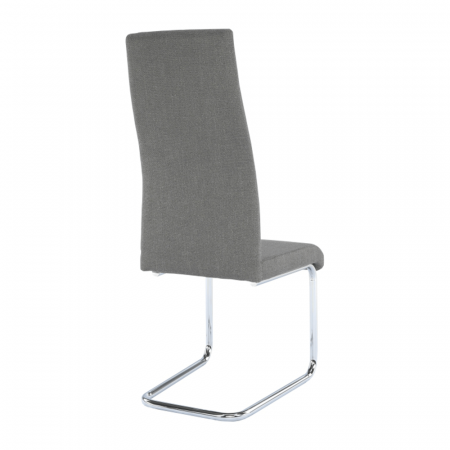Scaun dining, material textil gri închis/crom, AMINA [1]