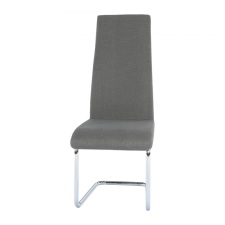 Scaun dining, material textil gri închis/crom, AMINA [10]