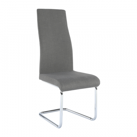 Scaune bucatarie - Scaun dining, material textil gri închis/crom, AMINA