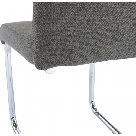 Scaun dining, material textil gri închis/crom, AMINA [5]