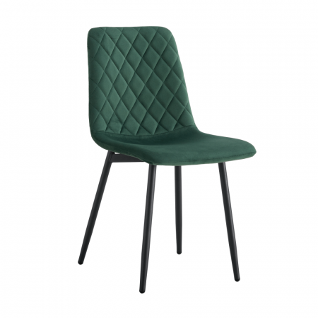 Bucatarie - Scaun dining, material Velvet - culoare smarald / metal, DAMIA TIP 2