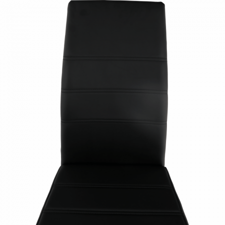 Scaun dining, negru / crom, VATENA [2]