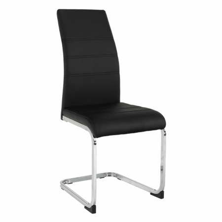 Scaune bucatarie - Scaun dining, negru / crom, VATENA