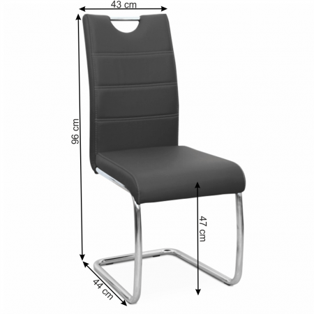 Scaun dining,  negru / cusături deschise la culoare, ABIRA NEW [2]