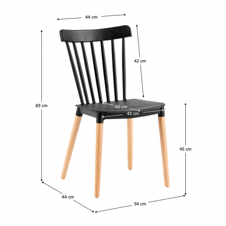 Scaun dining, negru / fag, ZOSIMA [8]
