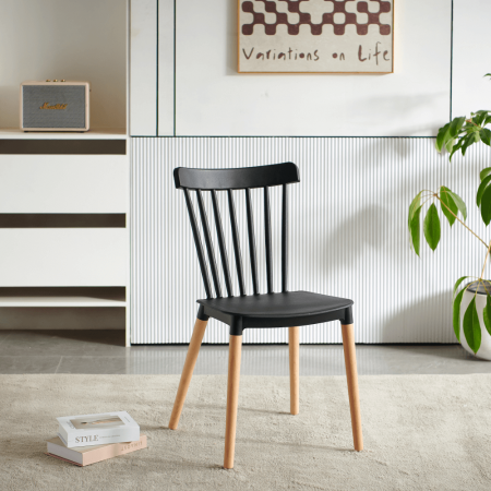 Scaun dining, negru / fag, ZOSIMA [7]