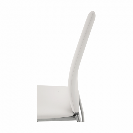 Scaun dining, piele ecologică albă/crom, ERVINA [1]