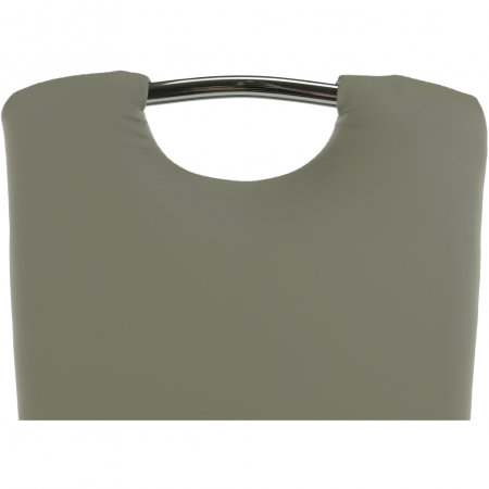 Scaun dining, piele ecologică gri/crom, ERVINA [2]