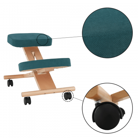 Scaun ergonomic, petrol/ fag, FLONET [17]