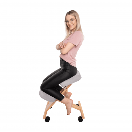 Scaun genunchi ergonomic, gri-maro Taupe / fag, FLONET [14]