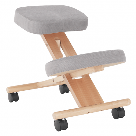 Scaune Birou - Scaun genunchi ergonomic, gri-maro Taupe / fag, FLONET