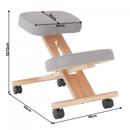 Scaun genunchi ergonomic, gri-maro Taupe / fag, FLONET [21]