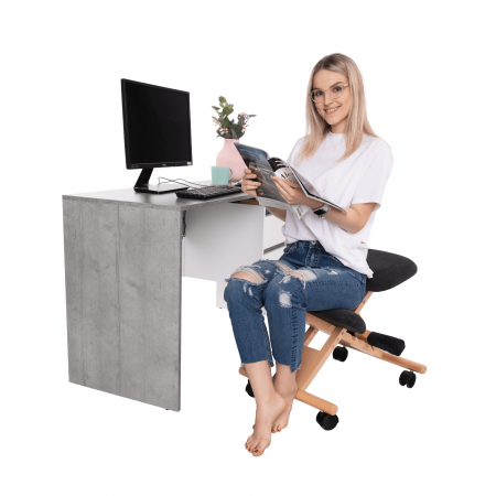 Scaun genunchi ergonomic, negru / fag, GROCO [8]