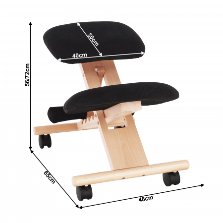 Scaun genunchi ergonomic, negru / fag, GROCO [21]