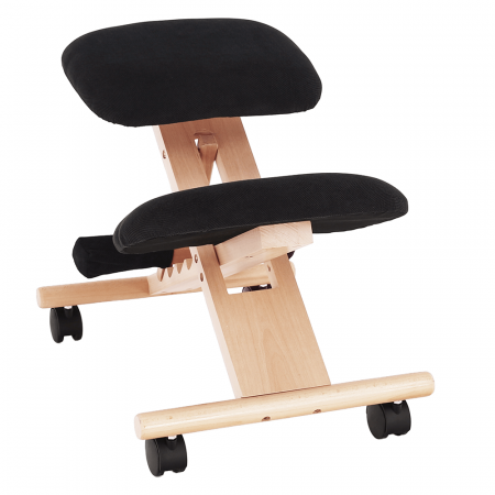 Scaune Birou - Scaun genunchi ergonomic, negru / fag, GROCO