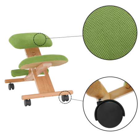 Scaun genunchi ergonomic, verde/ fag, GROCO [17]