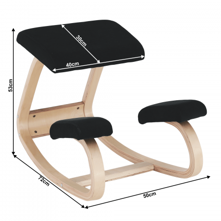 Scaun genunchi, negru / natural, RENAR [15]