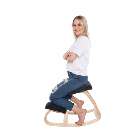 Scaun genunchi, negru / natural, RENAR [7]