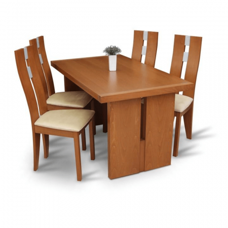 Scaun lemn, cireş/material bej, BONA NEW [1]