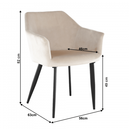 Scaun, material bej / picioare negre, ODOVEL [16]