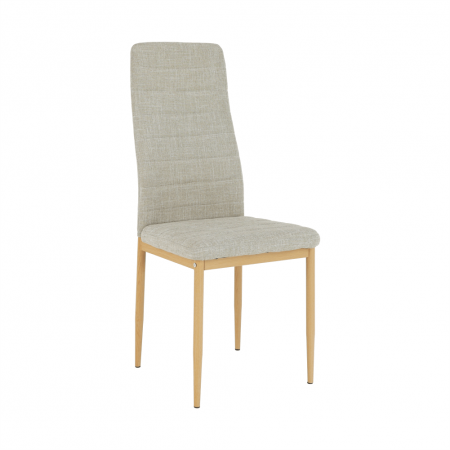 Scaune bucatarie - Scaun, material textil bej/cadru metalic fag, COLETA NOVA