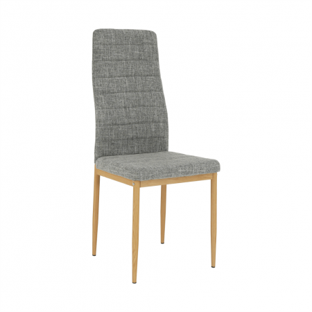 Scaune bucatarie - Scaun, material textil gri deschis/cadru metalic fag, COLETA NOVA