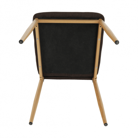 Scaun, material textil maro închis/cadru metalic fag, COLETA NOVA [4]